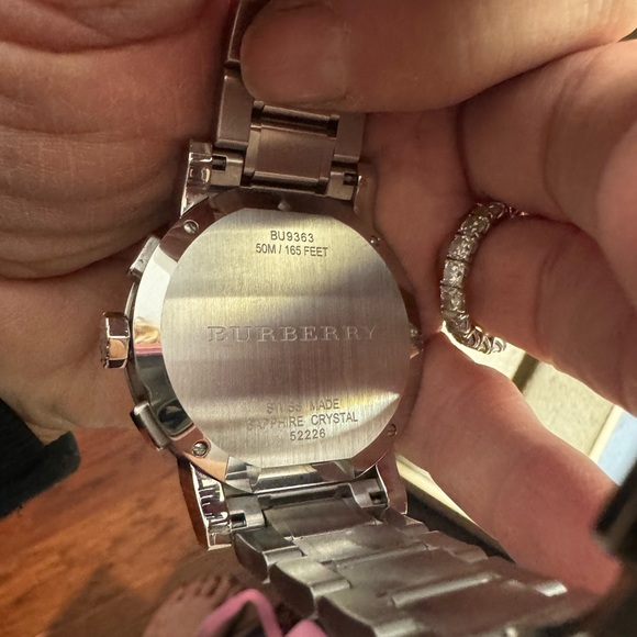 Burberry Silver Watch with Blue Face-BU9363 - Picture 3 of 14